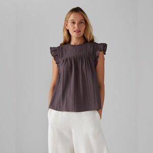 Ruffle Sleeve Top Club Monaco Size Petite Small
